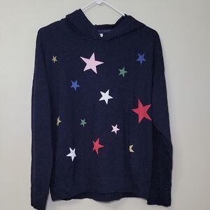 SUNDRY Navy blue star print hoodie sweater Size 2 (Medium) 8-10